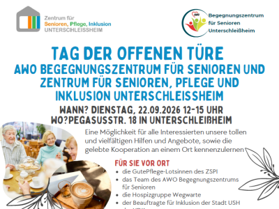 Tag der offenen Tür: Angebote für Senior*innen, Pflege und Inklusion in Unterschleißheim kennenlernen