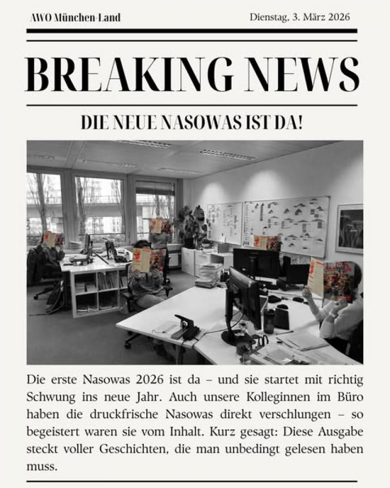 Kolleginnen lesen im Büro Zeitschrift Nasowas