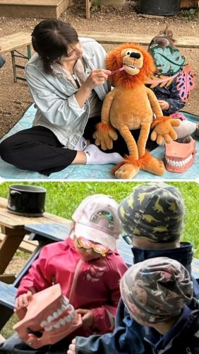 Zähne zeigen im Grünen