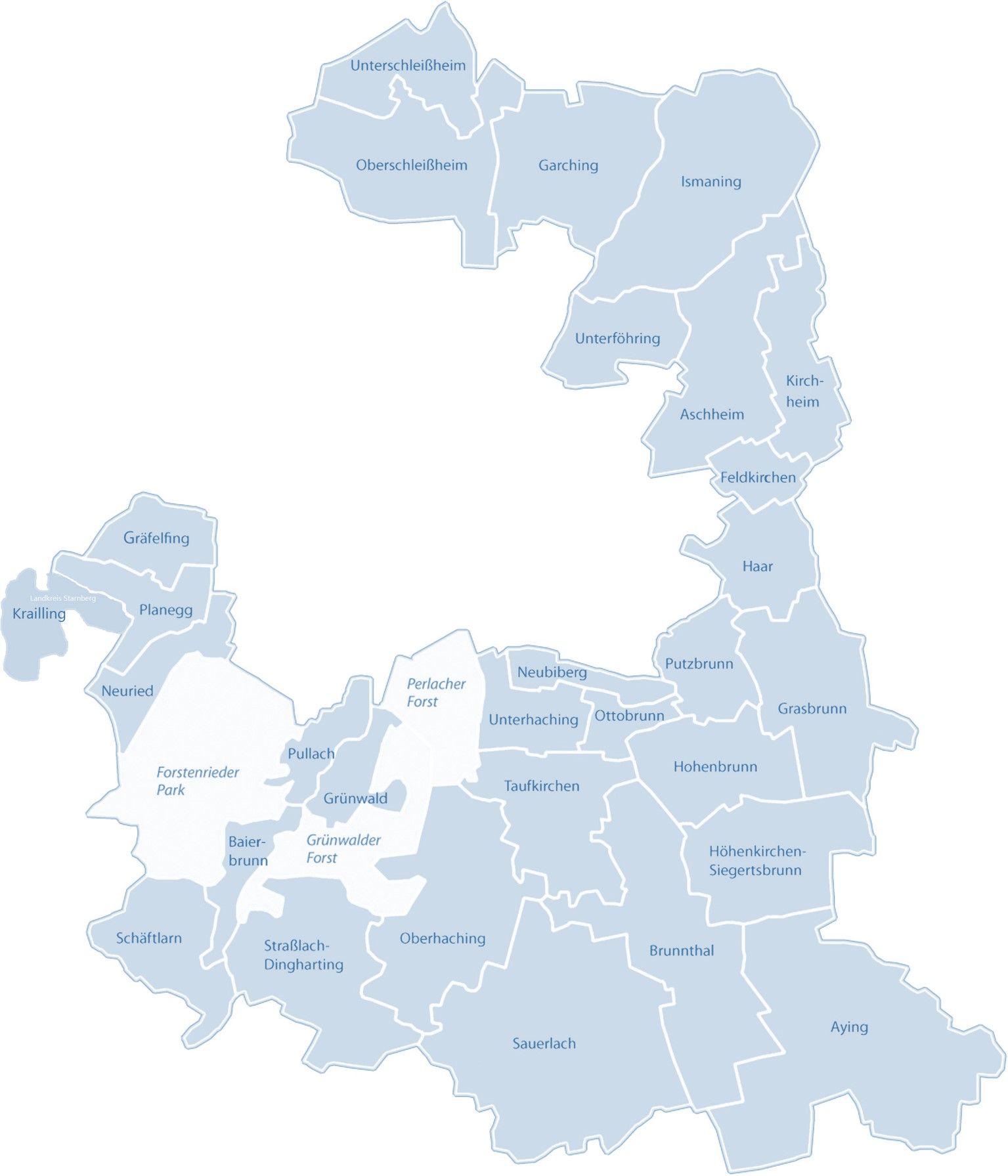 Karte Landkreis München 
