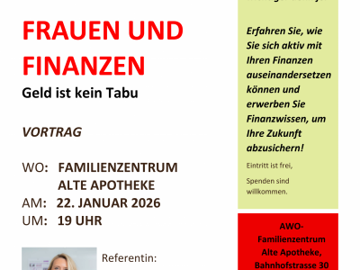 Frauen und Finanzen – Geld ist kein Tabu: Vortrag am 22.01. im Familienzentrum