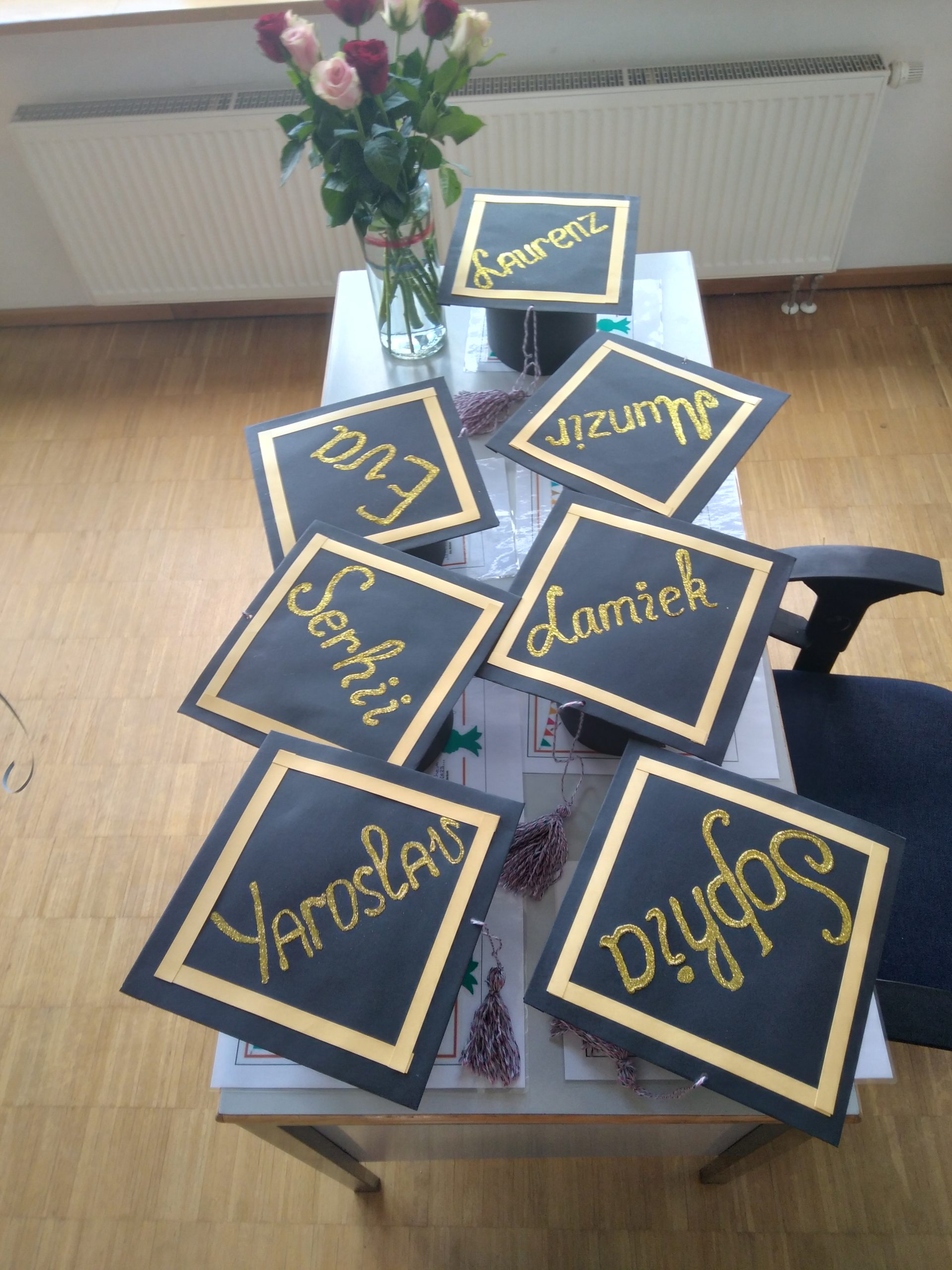 Abschiedsbriefe mit den Namen der Kinder