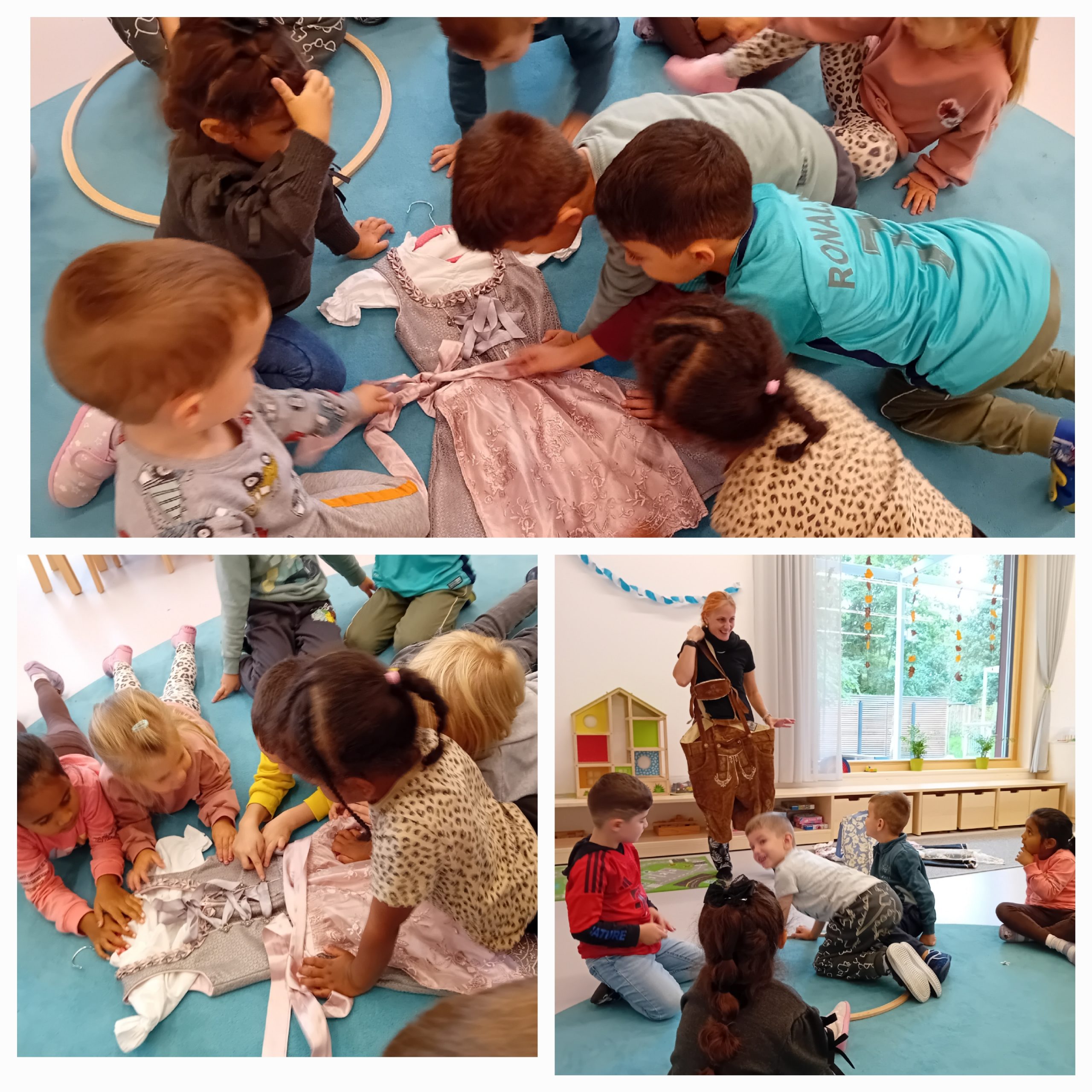 Foto-Collage mit Kindern beim Wiesn-Tag