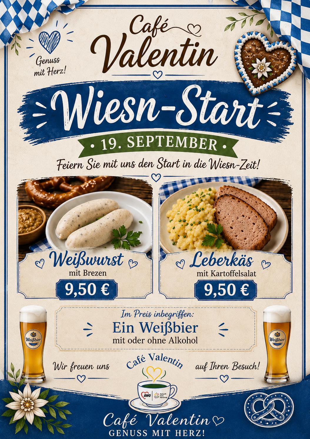 Ankündigung Wiesn-Angebot Café Valentin