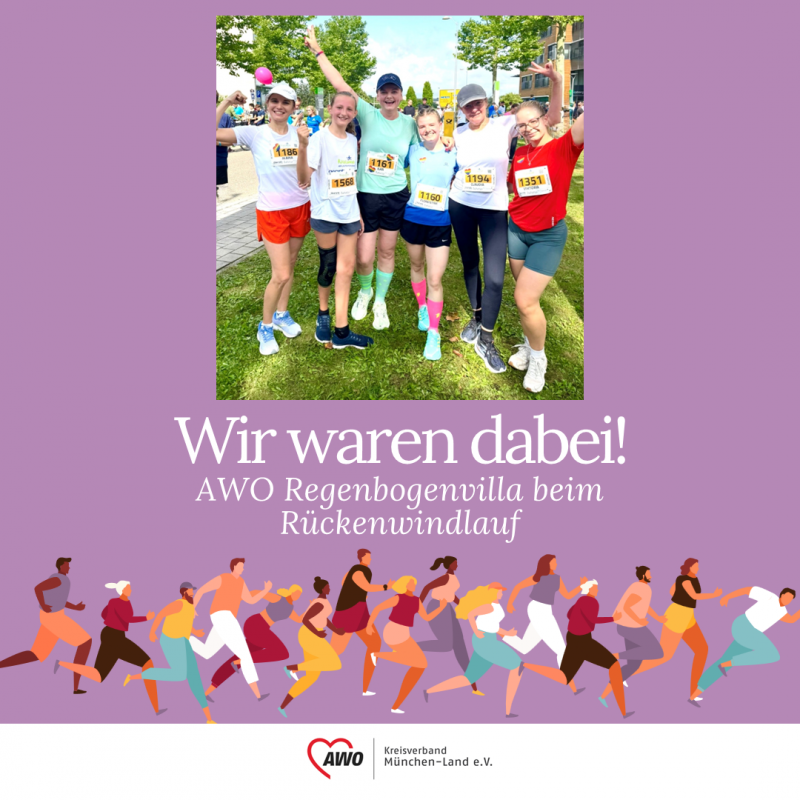 Teamfoto Regenbogenvilla auf Lauf