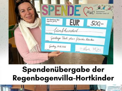 Regenbogenvilla-Hortkinder übergeben Spende