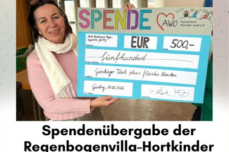 Regenbogenvilla-Hortkinder übergeben Spende