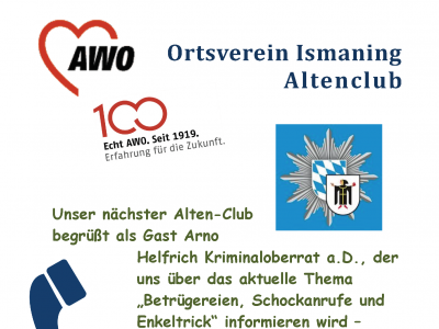 Altenclub mit Kriminaloberrat a.D.: Infos zu Betrügereien, Schockanrufen und Enkeltrick