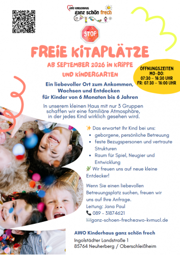 Ab September: Freie Krippen- und Kindergartenplätze im Kinderhaus ganz schön frech