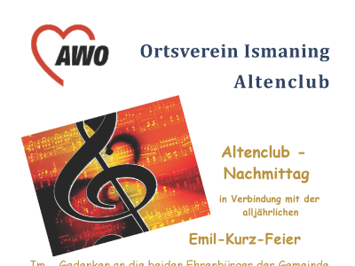 Altenclub-Nachmittag mit Emil-Kurz-Feier