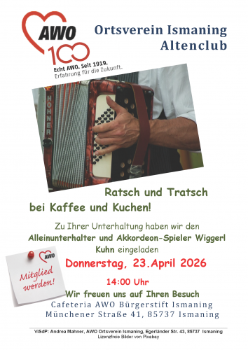 Altenclub: Ratsch und Tratsch am 23.4.